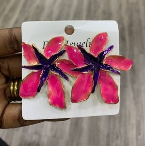 Pink/Purple Petals Earrings- NWT